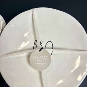 Rae Dunn White Melamine Dinner Plates Set 4, 10”